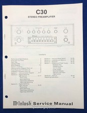 Original McIntosh C30 / Preamplifier Service Manual