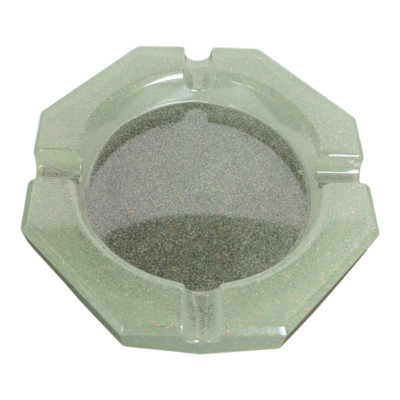 Epoxy Ashtray Custom Metallic Mint Green Sparkle 