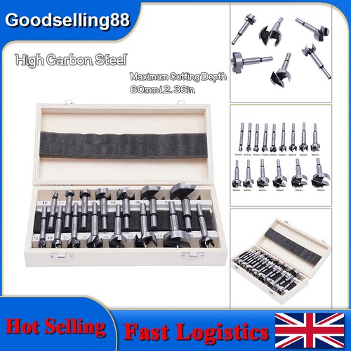 15PCS Drill Bit Set Metric 10-50mm Carbon Steel Drill Bit Set with Wooden Box - Picture 1 of 14