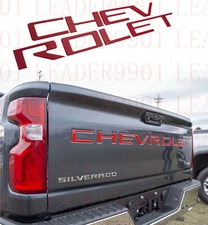 Red Letters Inserts for Chevrolet Silverado HD 2019 2020 2021 Tailgate