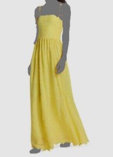 $696 Alice + Olivia Women's Yellow Juniper Self-Tie Strap Maxi Dress Size 8