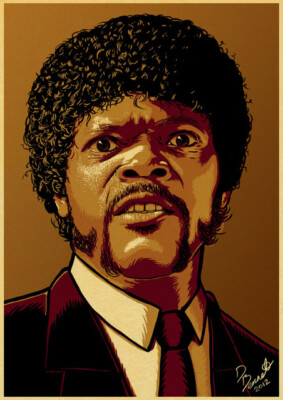 Leinwand Bilder Pulp Fiction Samuel L Jackson Travolta 50X70 cm  