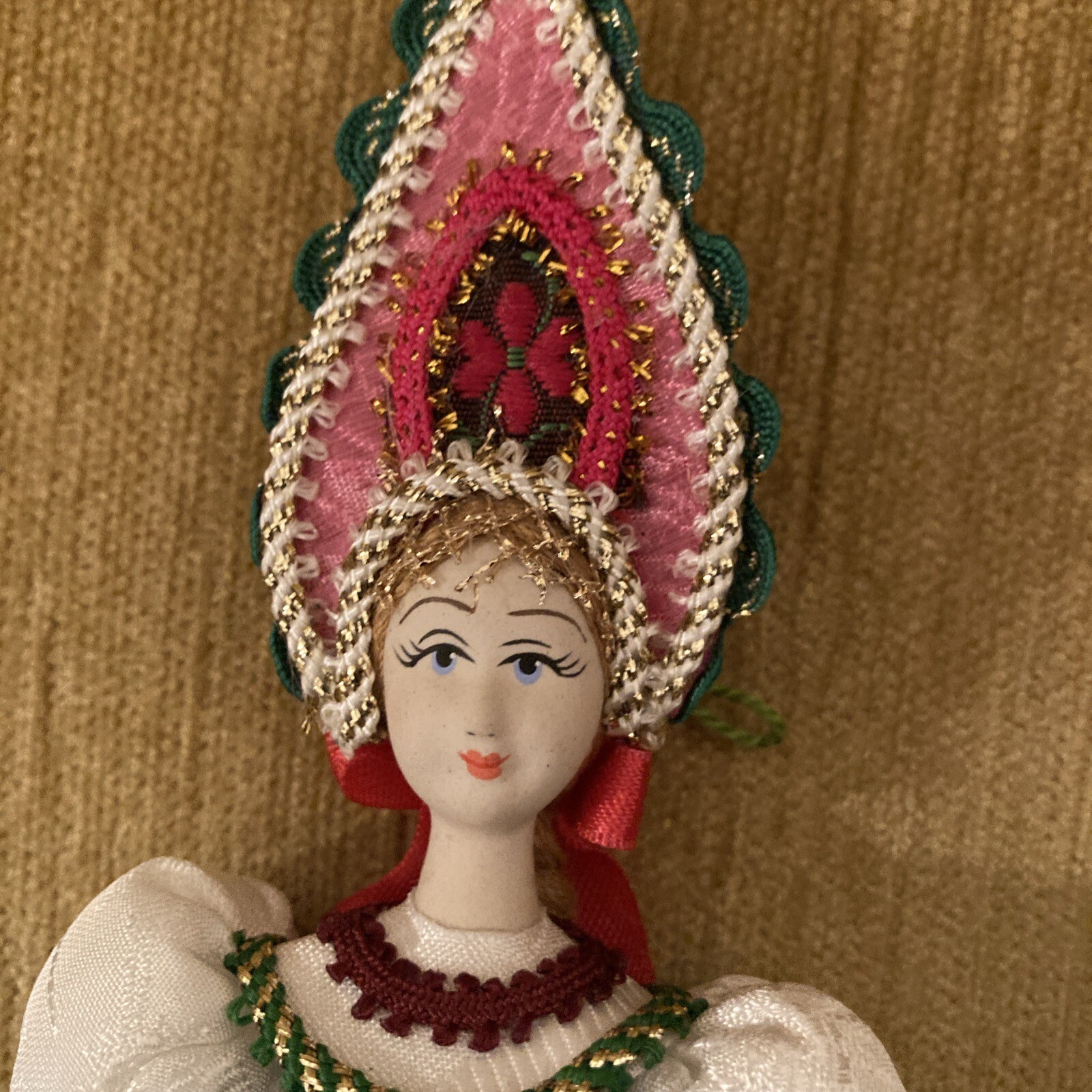 Vintage Russian dolls Christmas tree decorations porcelain face eBay