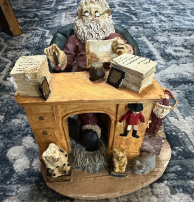 CHRISTMAS STREETS SANTA CLAUS SITTING AT DESK THOMAS NAST CHIPPED VTG 1992 HD#11