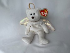 Ty Beanie Babies Halo the Angel Bear Toy 1998 PE Pellet Tag Protected Brown Nose
