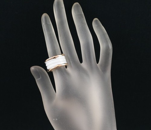 Auth BVLGARI Ring B-ZERO1 4-Band EU53 18K 750 Rose Gold/Ceramic - Picture 3 of 3