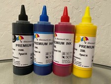 4x250ml Pigment refill ink with 4 refill syringes for Epson eco Tank Printers