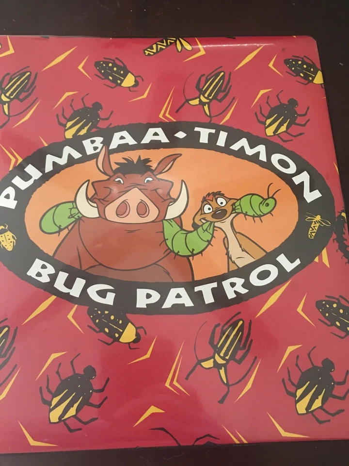 Cuaderno vintage de la década de 1990 Disney 3 anillas Rey León Timón Pumba Bug Patrol Foto 3 de 4