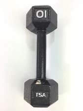 TSA 10LB CAST IRON DUMBBELL BLACK