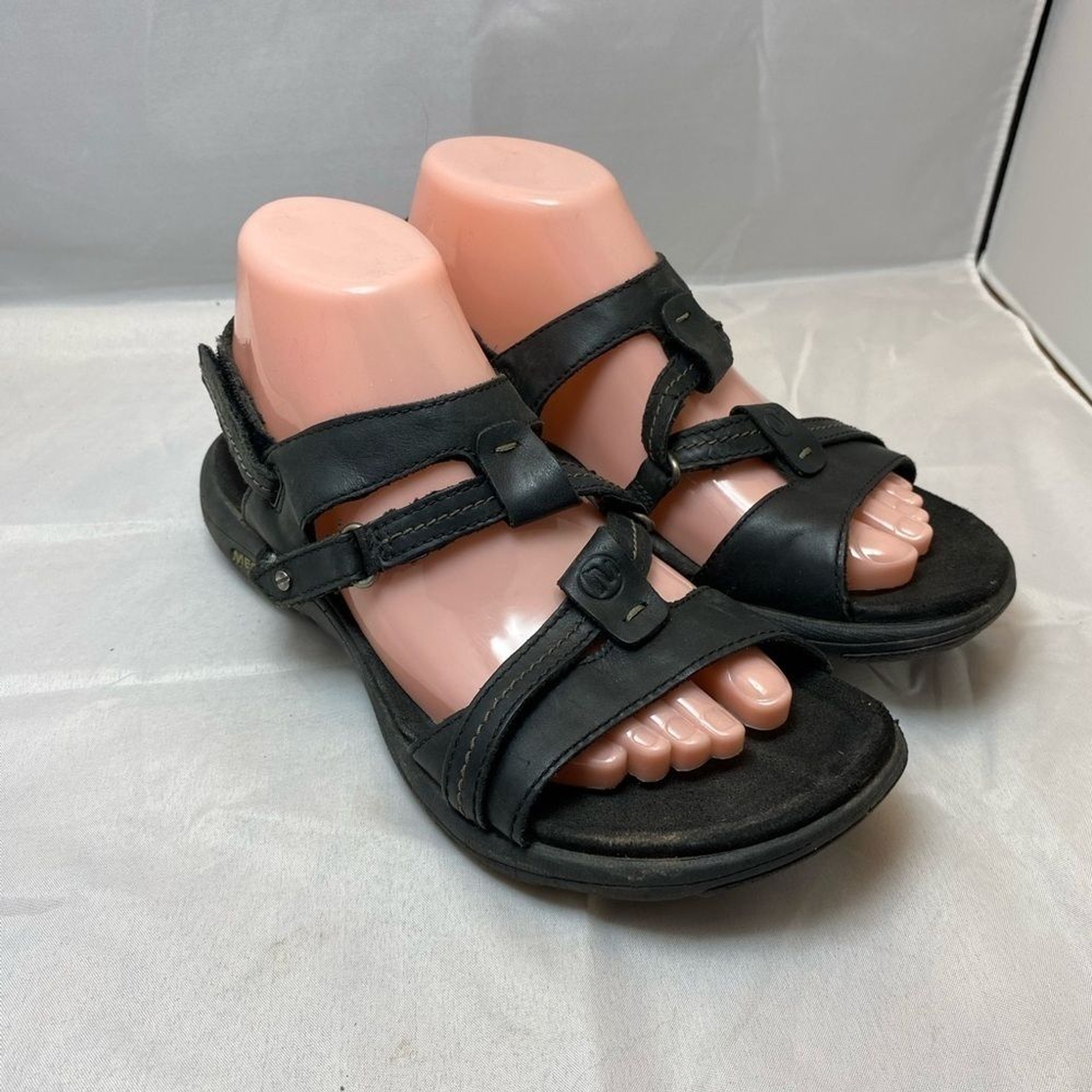 Merrell select grip taglia 8 sandali donna neri pelle con cinturino