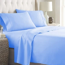 Gorgeous Bedding 1000-1200 TC Egyptian Cotton Choose Item Sky Blue Solid