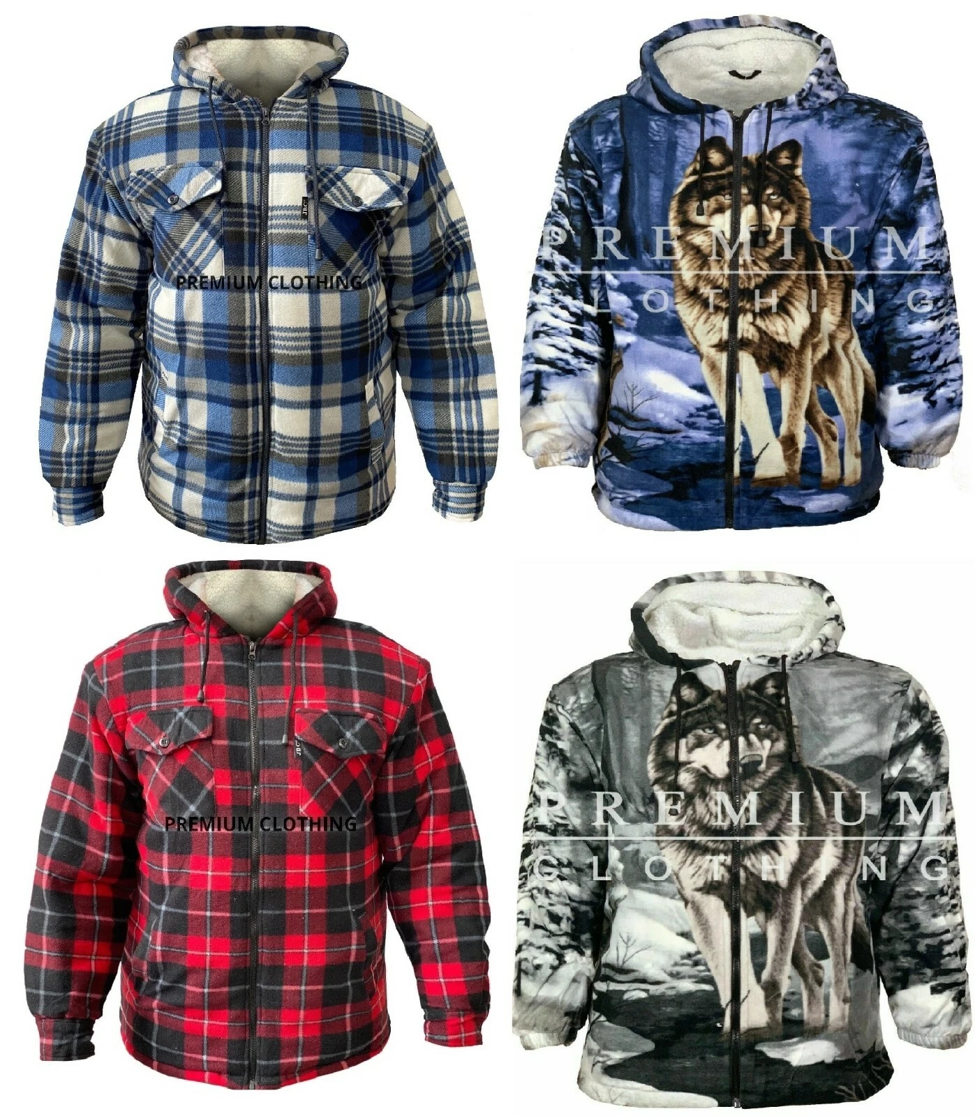 Mens Womens Hooded Fur Sherpa Fleece LUMBER Jacket Thermal EXTRA Thick Warm JBC8
Opens in a new wind