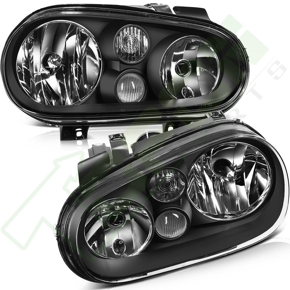 For 19992006 Volkswagen VW Golf Headlights Assembly Replacement Black Housing