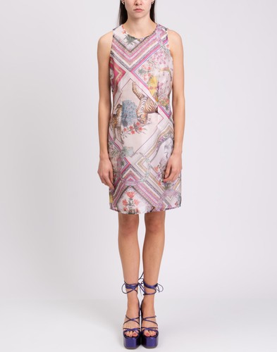 RRP €403 ROBERTO CAVALLI CLASS Organza Sheath Dress IT44 US8 L Lined Floral - Imagen 5 de 10