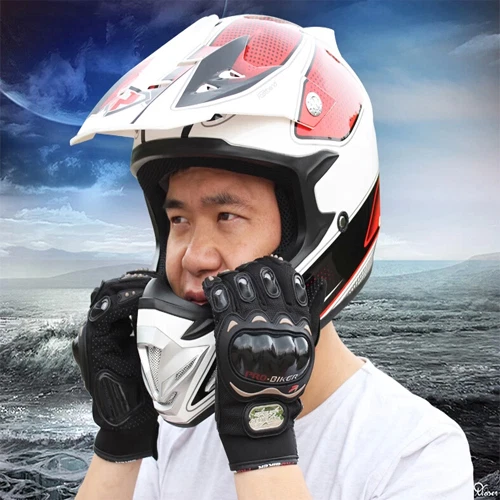 Summer Motorcycle Motorbike Motocross Motor Fiber Bike Racing Gloves Pro-Biker - Foto 8 de 12