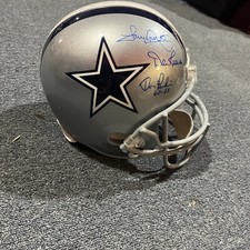 Dorsett, Perkins, Reeves Dallas Cowboys RB’s Signed Riddell Replica Helmet