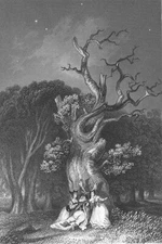 WINDSOR CASTLE HERNE'S OAK Merry Wives Shakespeare ~ 1871 Art Print Engraving