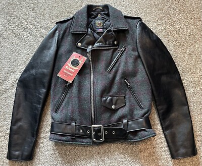 SCHOTT Wool/leather MC Jacket Size 36 (S), New With Tags. 
