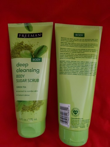 2 FREEMAN EXFOLIATING BODY SUGAR SCRUB DEEP CLENASING GREEN TEA - Picture 2 of 4