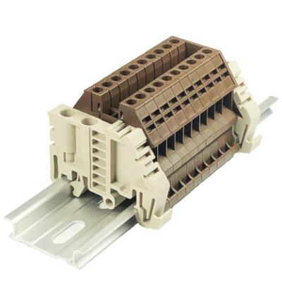 Dinkle Assembly DK2.5N-BR 10 Gang Box Connector DIN Rail Terminal Blocks 12-2...