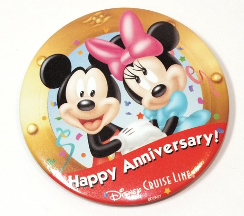 Disney Button Disney Cruise Line Happy Anniversary Mickey Minnie Mouse Porthole - Picture 2 of 12