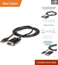 Portable 6ft USB to RS232 FTDI Adapter - Null Modem Cable with 921.6Kbps Speed
