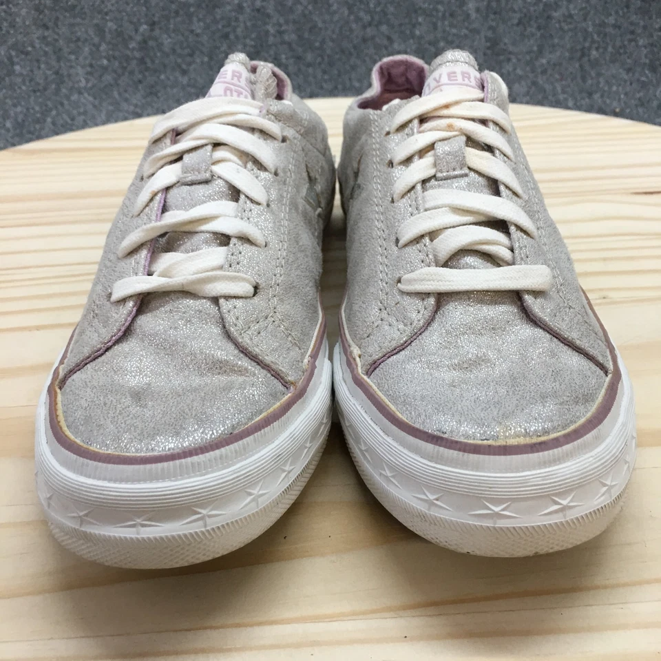 Zapatos deportivos Converse One Star para mujer 7 con cordones bajos gris tela cómoda Foto 4 de 4