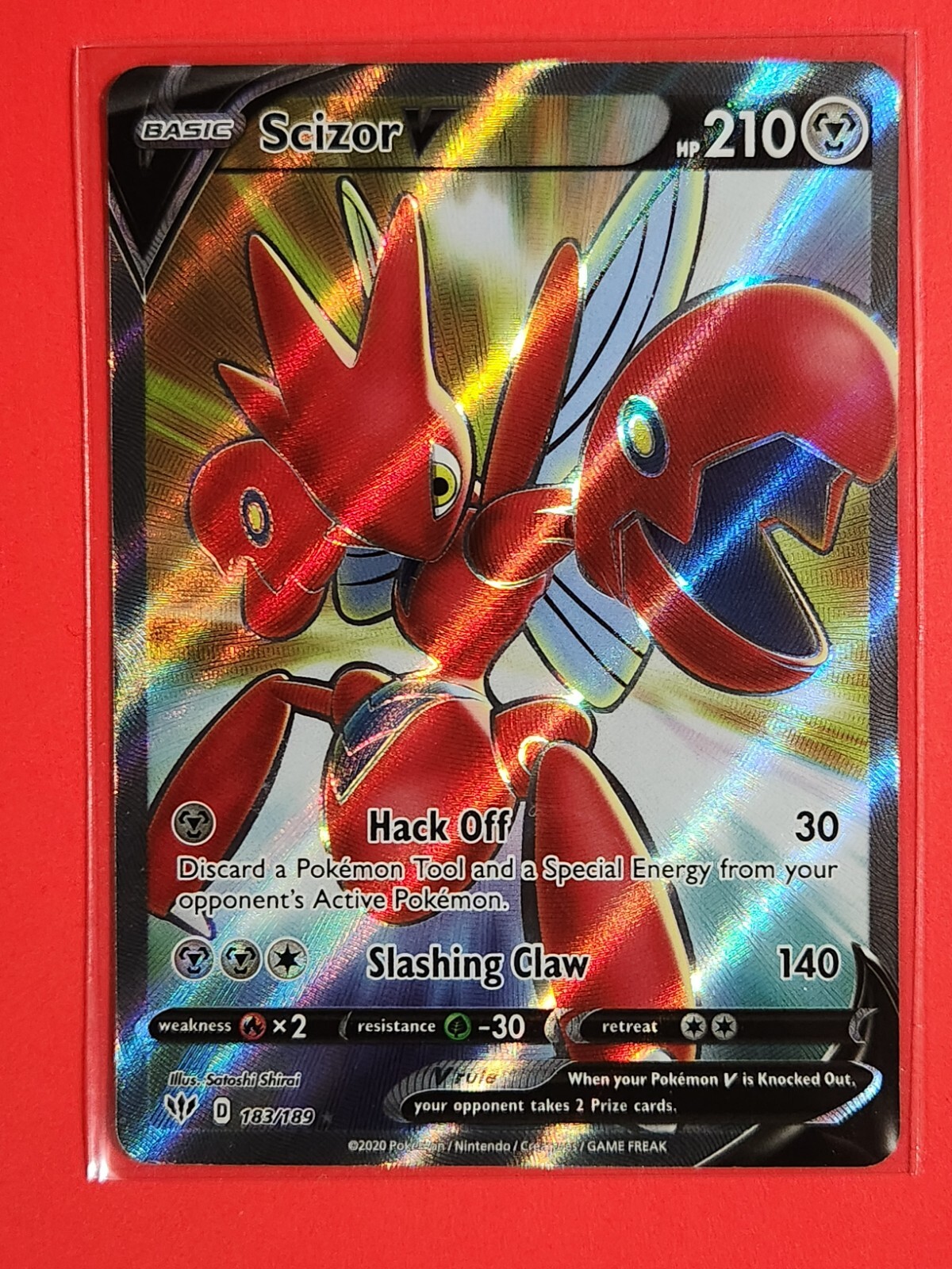 Pokémon TCG SWSH Darkness Ablaze Full Art Scizor V 183/189 Ultra Rare