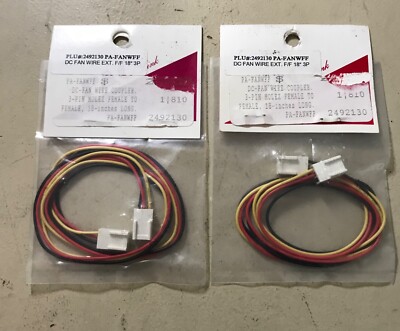 2X Pac Link 2492130 New Computer Cable Wire   18'' 3pin PC Fan Coupler Cable