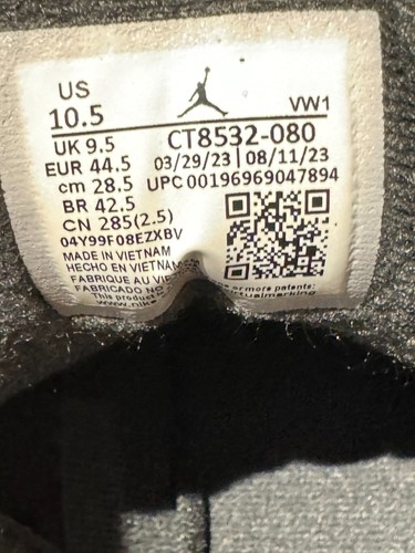 Jordan 3 Retro 2023 Mid Fear UK 9.5 or UK 8.5 new/unworn - Picture 10 of 13