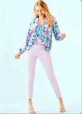 Lilly Pulitzer South Ocean Skinny Raw Hem; Size 0; Sweet Violet