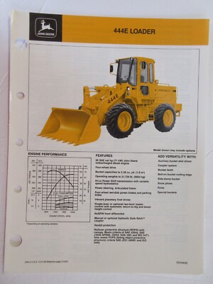 John Deere 444E Wheel Loader Brochure, 4 Pages