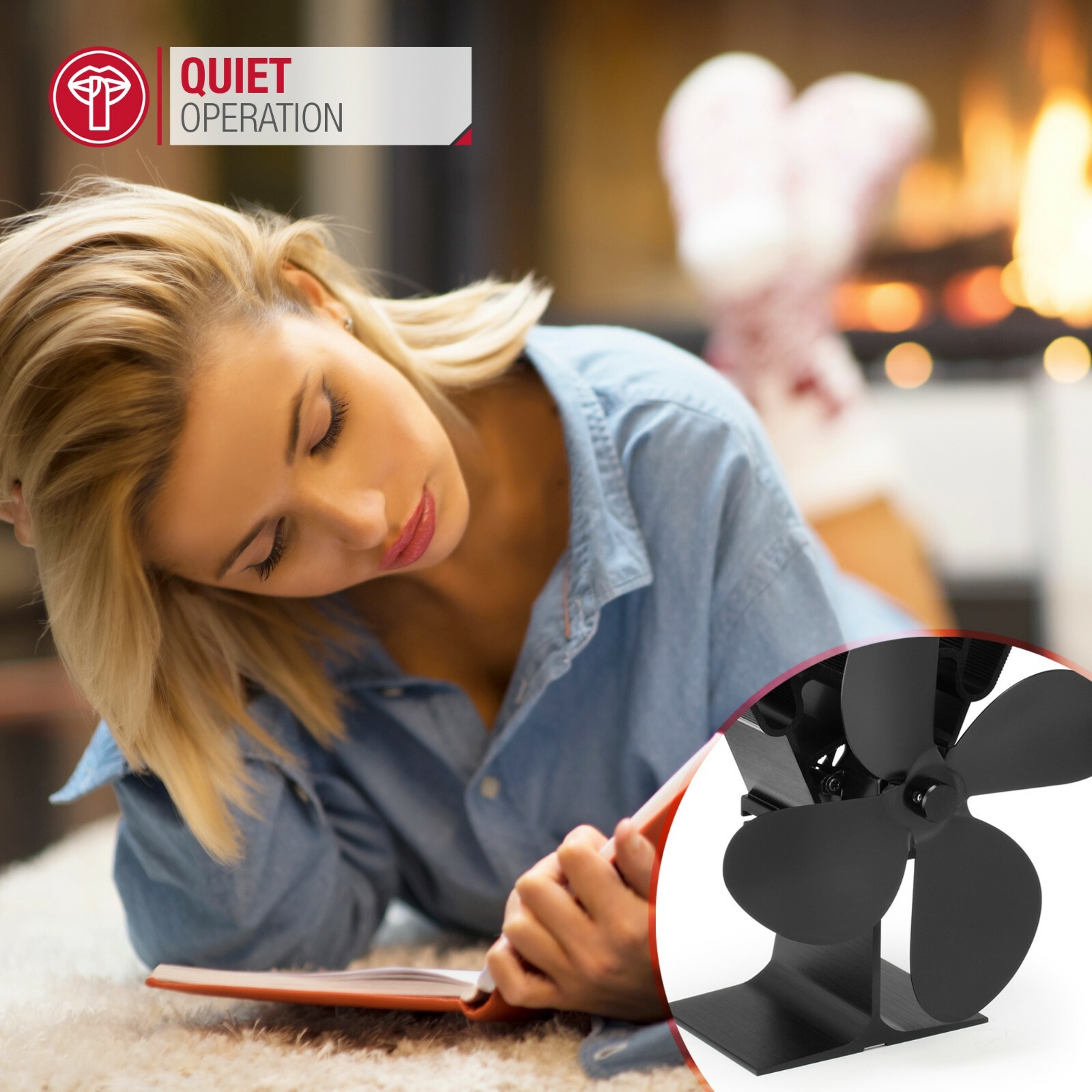 Netta 4 Blade Heat Powered Stove Fan - Black for sale online | eBay