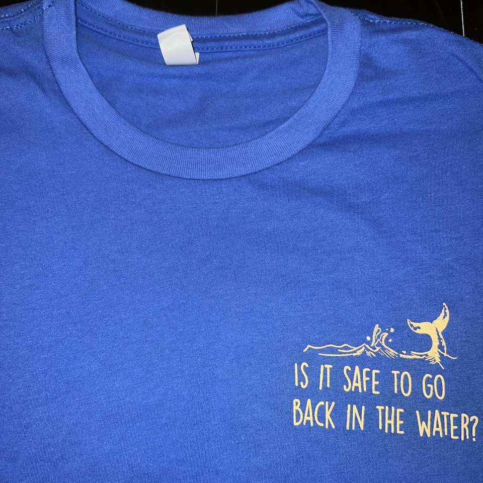 Surfrider Foundation Medium Shirt Is It Safe To Go Back In The Water? Blue New - Image 4 of 4