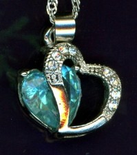 Leaf Infinity Love Heart Pendant Necklace Birthstone Crystal Jewelry Gifts