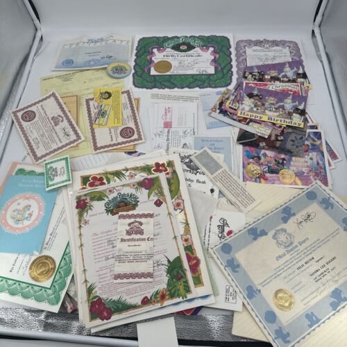Lote de papel Giant Cabbage Patch Kid Adoptipm fotos etiquetas recuerdos Xavier Robert - Imagen 2 de 16