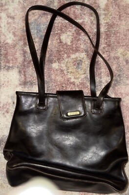 Used Liz Claiborne Crazy Horse Collection Genuine Brown Leather Purse Free Ship
