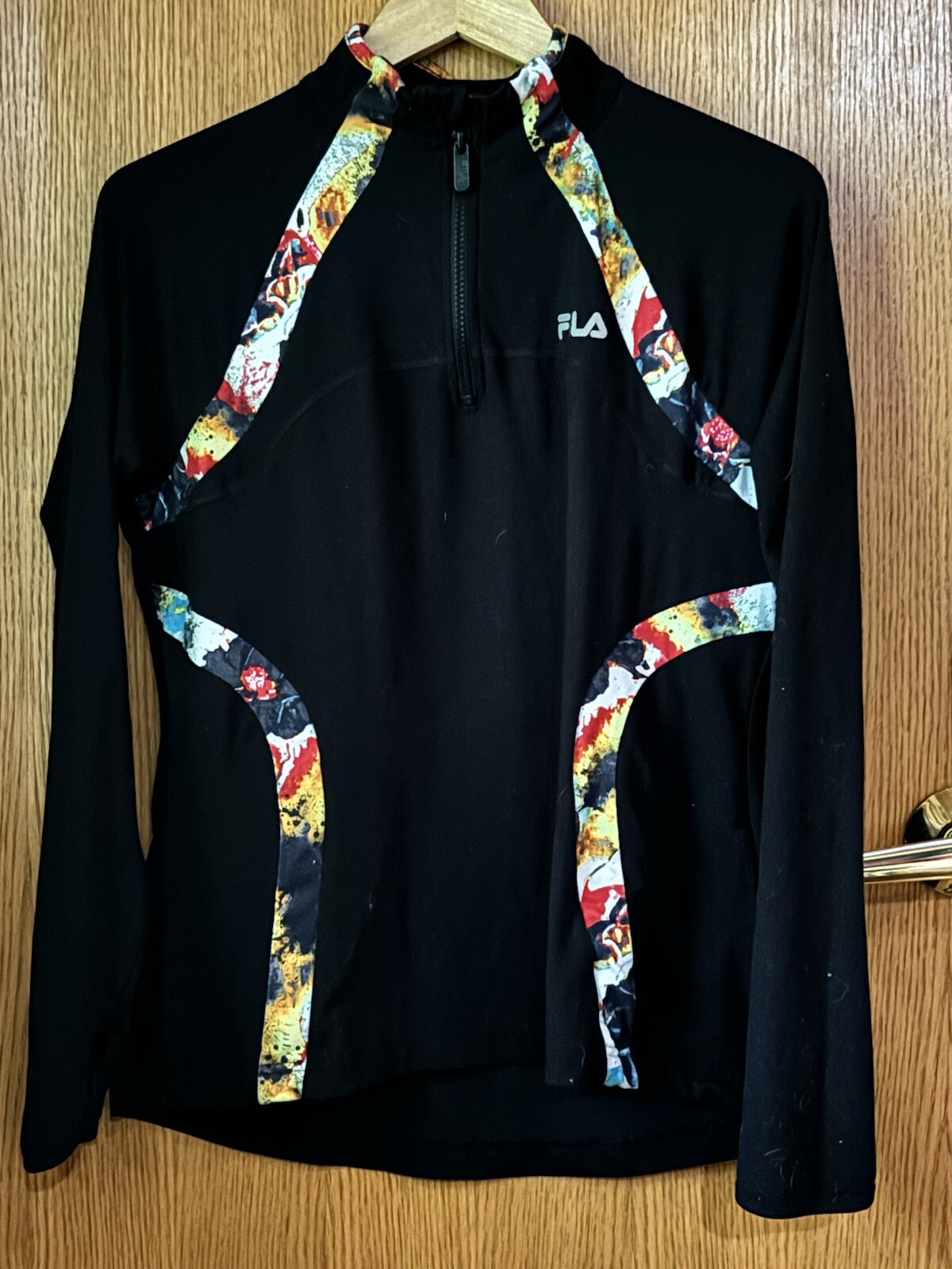 Giacca da corsa donna Fila Sport grande nera 1 4 zip manica lunga Activewear
