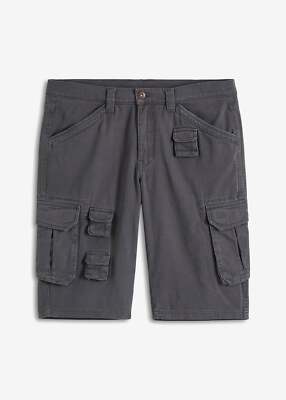 Cargo-Bermuda Loose Fit Gr. 52 Anthrazit Herrenbermuda Kurz-Hose Neu