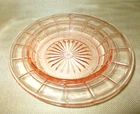 Anchor Hocking BLOCK OPTIC PINK DEPRESSION GLASS 6-1/4" butter or cheese BOTTOM