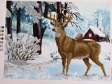 Bead Embroidery Kit Deer in Winter Design DIY Beading Kit Bead Art