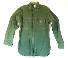 Vintage SANFORIZED Boy Scout Venture Explorer Dark Green Long Sleeve SHIRT