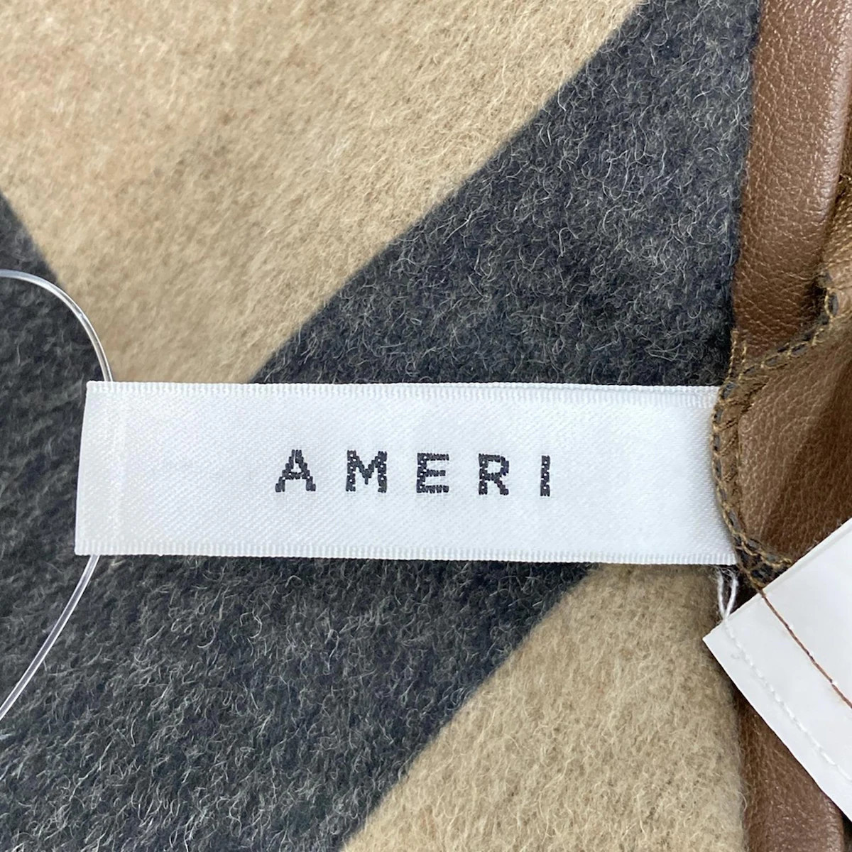 AMERI - Beige Dark Gray Dark Brown Women's Poncho - image 3