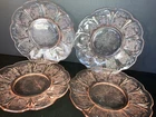 1930s Jeannette Cherry Blossom Pink Depression Glass Set of 4 Bread Plates