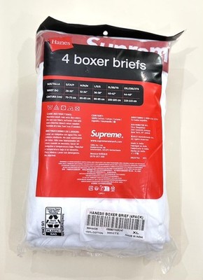 Supreme x Hanes Boxer Briefs (4 pack) White XL Xlarge | eBay