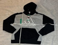Adidas Hoodie Boys Size XL 18/20 Youth Black/Gray Regular Fit New With Tags