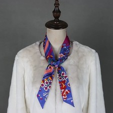 100 Real Silk Scarves Double-Sided Printed Scarf Purse Handle Wrap Tie Hair Bow