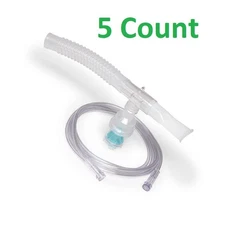 New Handheld Neb Kit, With 7 Foot Tube, T Piece Mouthpiece Medication Cup, 5 Pak