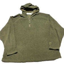 Vintage GAP Sweater Mens XL 1/4 Zip Pullover Hooded Rayon Fleece Made in USA 70s