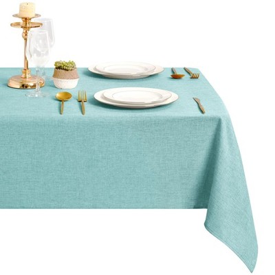 Blau Tischdecke 135x180cm Leinenoptik Stoff Abwaschbar Outdoor Wetterfest Sch...